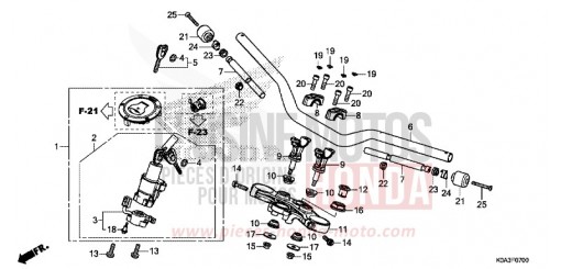 TUYAU DE GUIDON/PONT SUPERIEUR CBF300NAJ de 2018